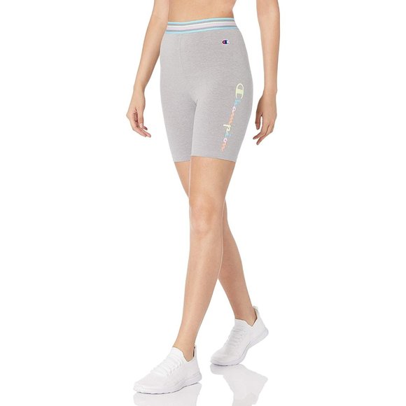 Champion High Rise Script Logo Bike Shorts - Picture 1 of 2